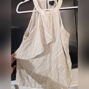 Worthington ruffle tank, size medium. Off white and gold detail
